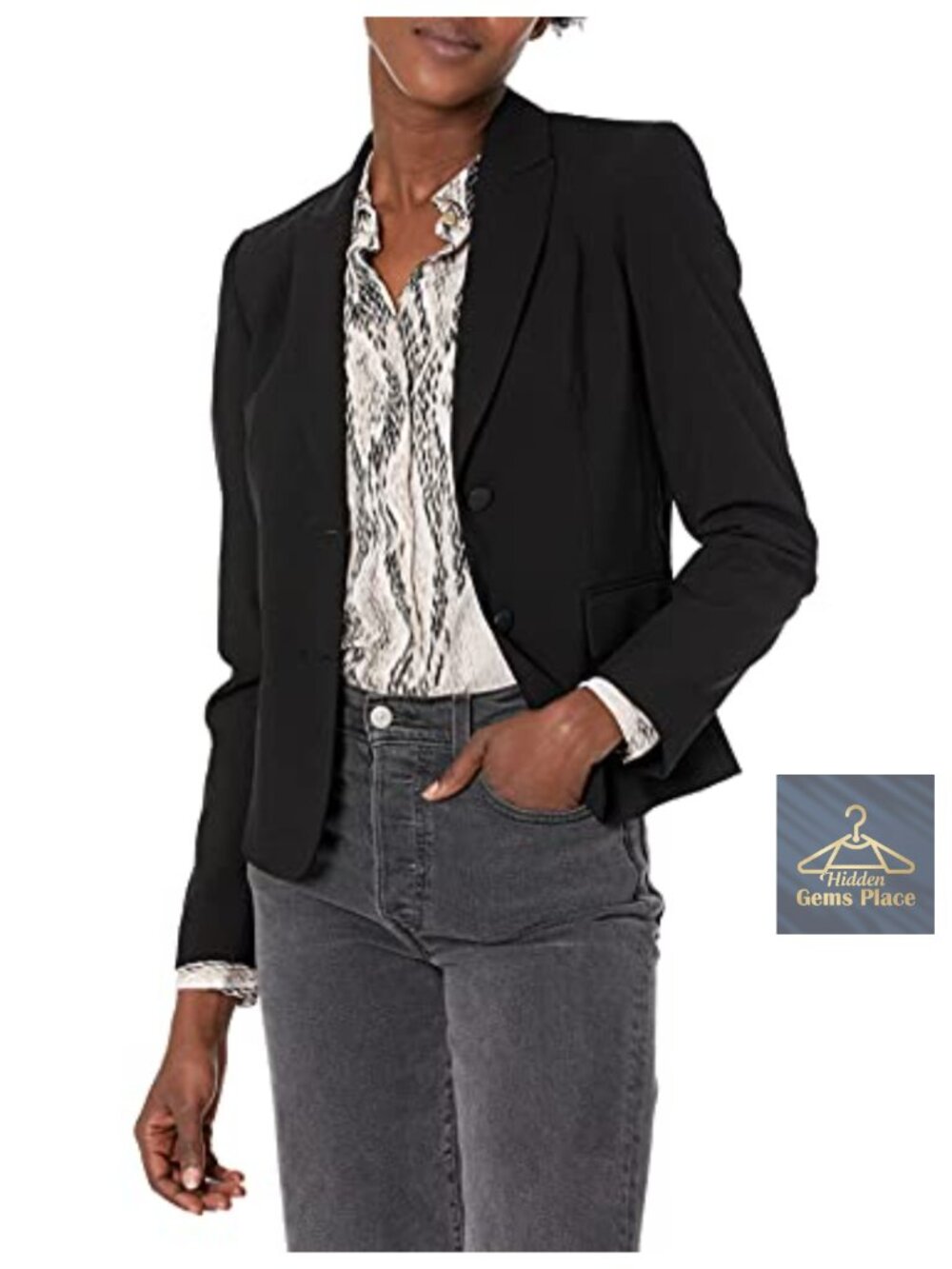 Calvin Klein Women's Two Button Lux Blazer Polyester Classic Fit